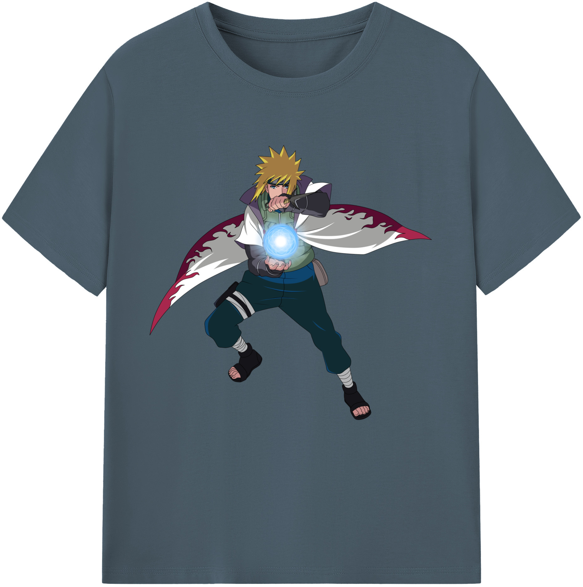 （画像用） NARUTO -ナルト- 波風 ミナト Namikaze Minato 綿100％半袖Tシャツ（フロントプリント）